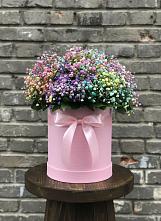 Цветочная композиция из Гипсофила и Розы в шляпной коробке #REPLACE_PRED# Ореховке
