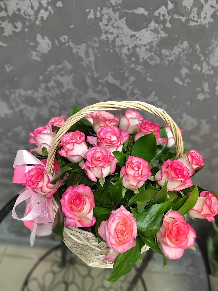Цветочная композиция из Розы в корзине в Ореховке