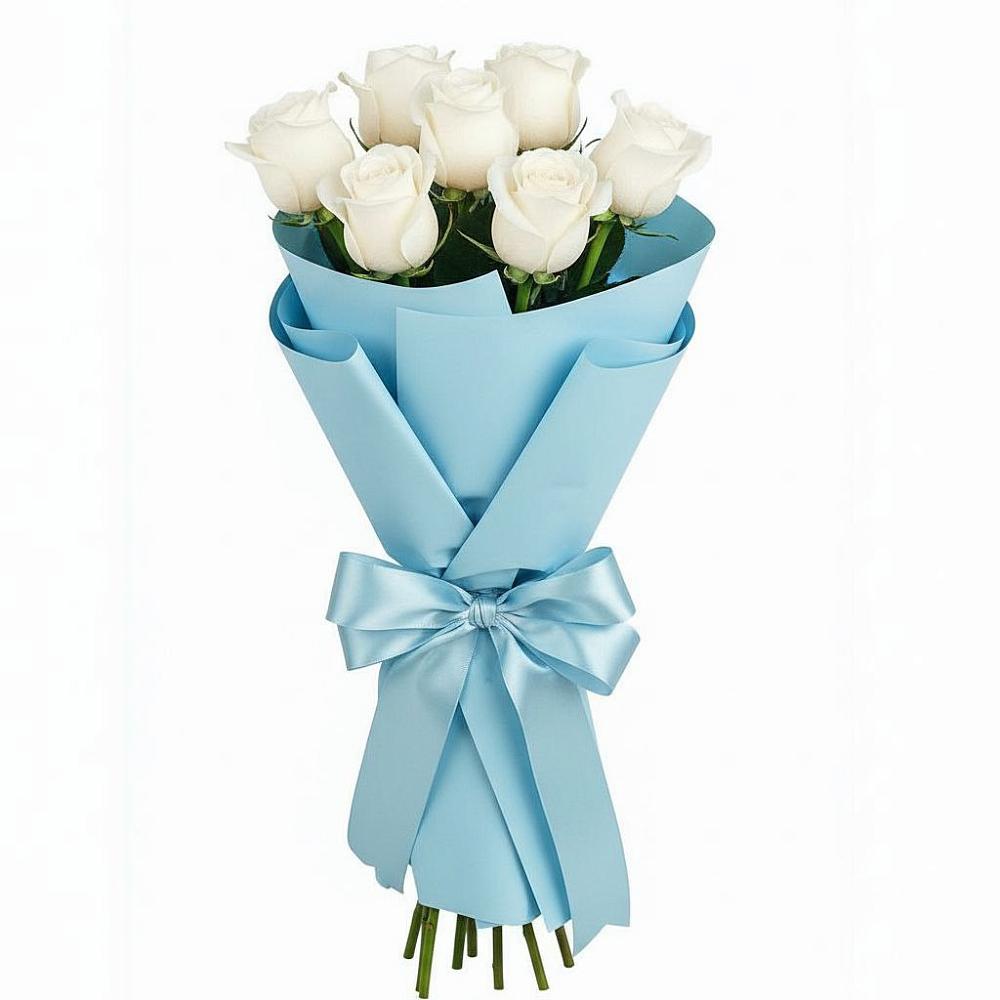 Букет 7 белых роз Проуд в Ореховке