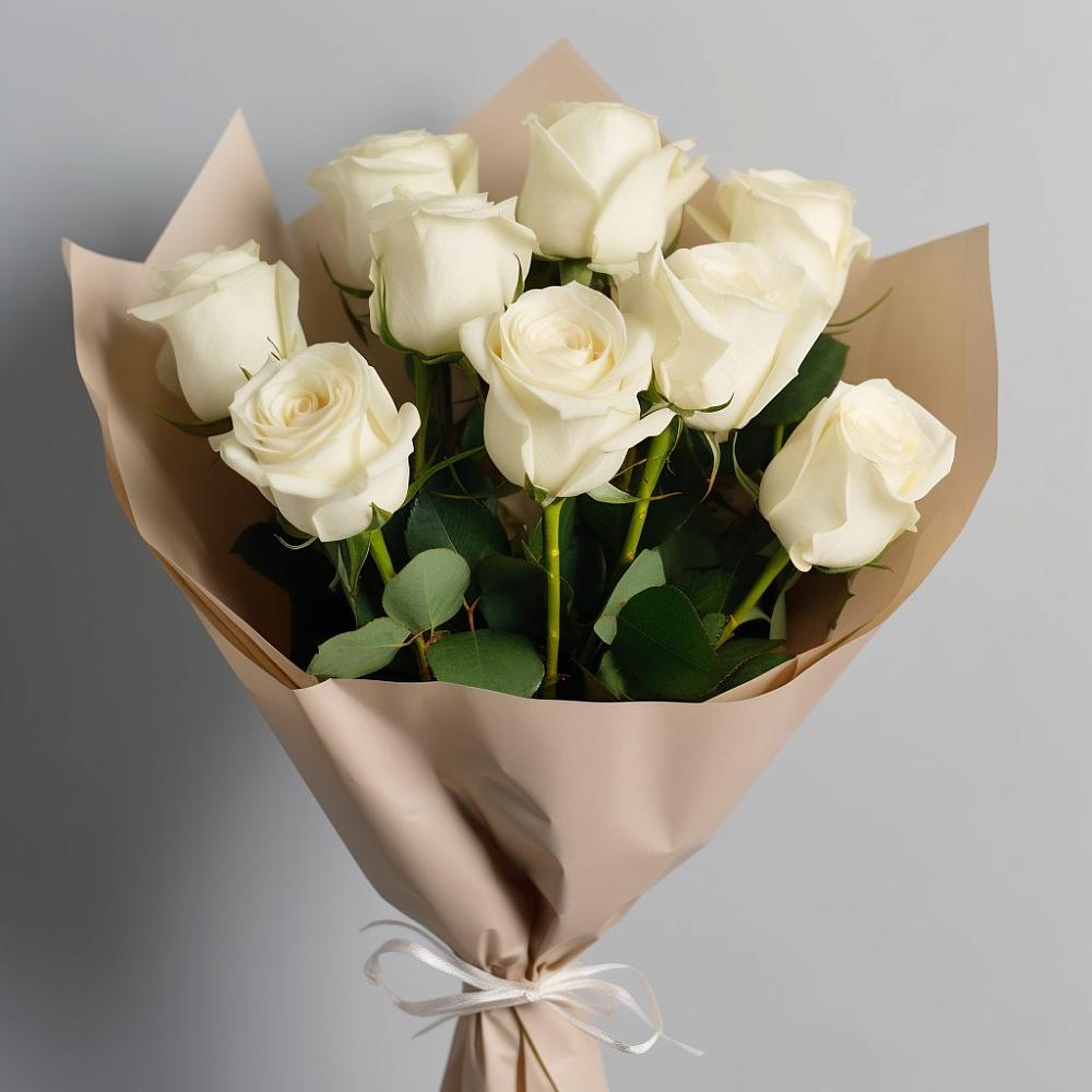 Букет 9 Белых роз Эдлесс Лав в Ореховке