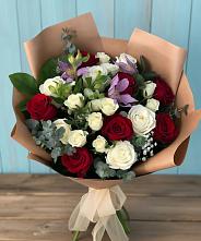 Букет цветов из:  Розы и Альстромерии #REPLACE_PRED# Ореховке