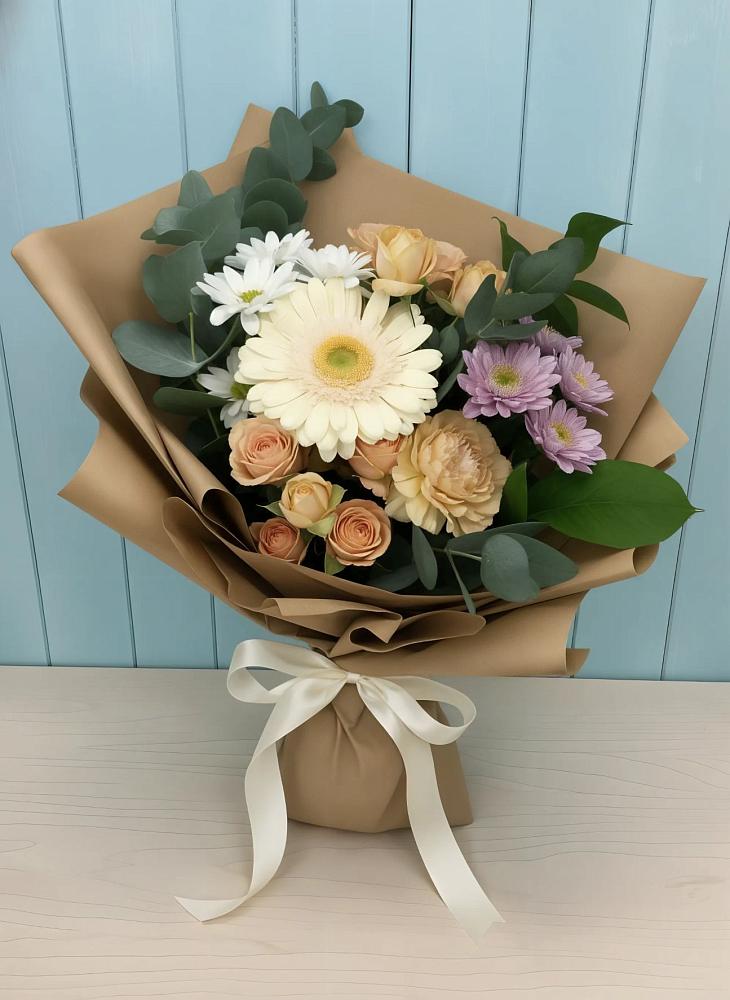 Букет цветов из: Герберы и Хризантемы в Ореховке