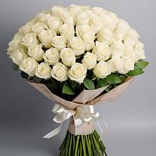 Букет 101 беля роза Белоснежка в Ореховке