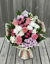 Букет цветов из:  Альстромерии, Гвоздики, Розы и Хризантемы #REPLACE_PRED# Ореховке