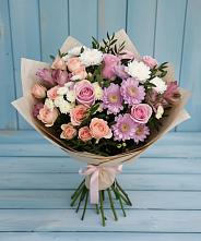 Букет цветов из:  Хризантемы, Розы и Альстромерии #REPLACE_PRED# Ореховке