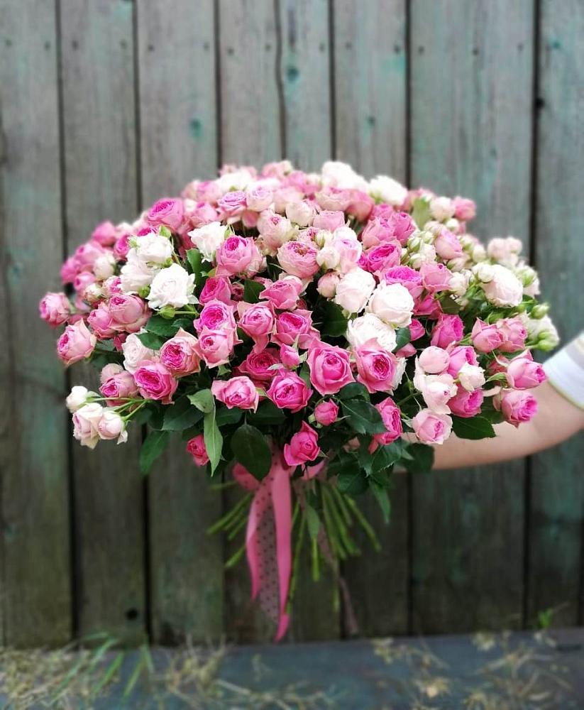 Букет Розовые кустовые розы Натали и Лав Лидия в Ореховке