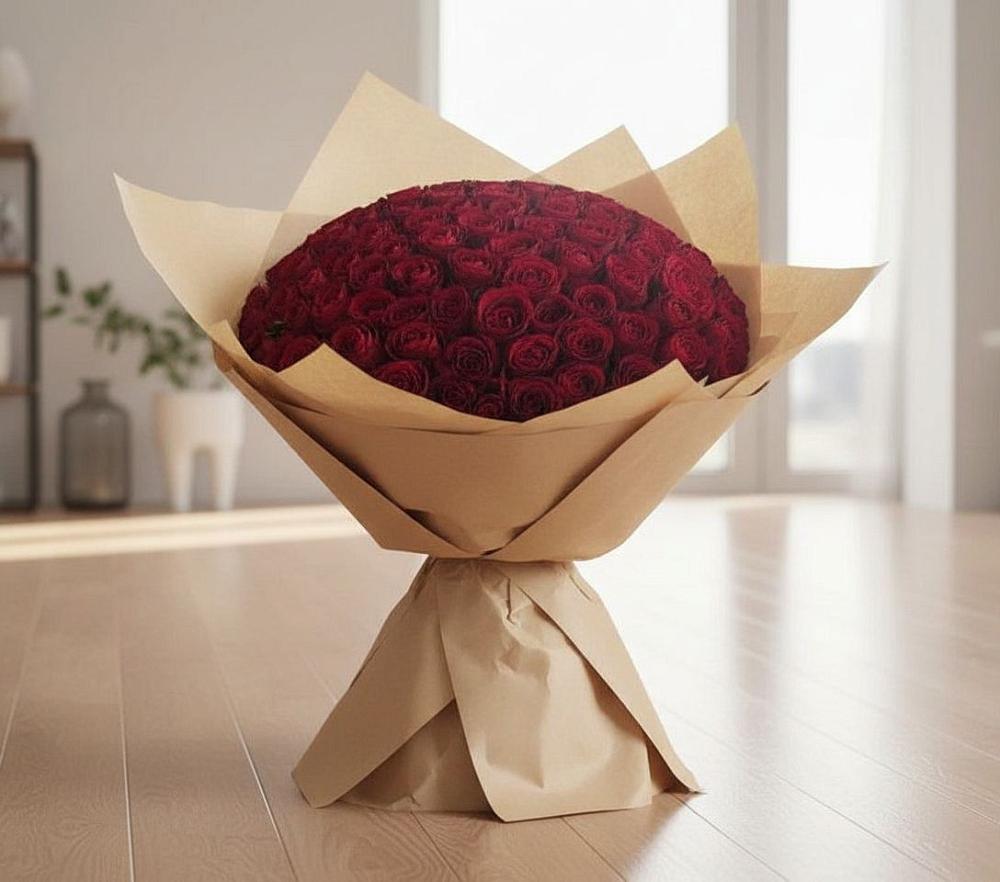 Букет 101 Красная роза в Ореховке
