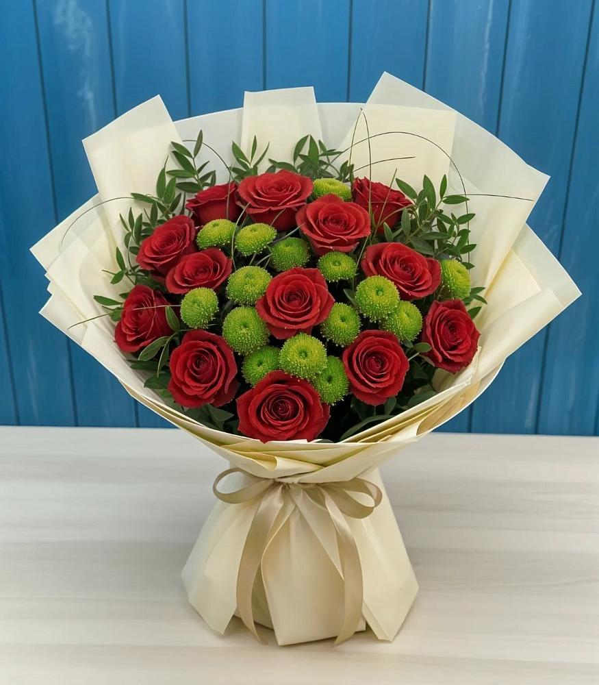 Букет цветов из: Розы и Хризантемы в Ореховке